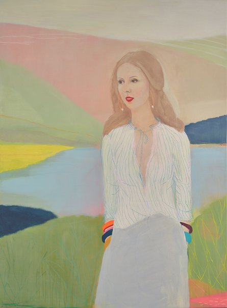 'Louise Olsen, a beautiful summary', acrylic and pastel on polyester canvas, 157 x 116cm